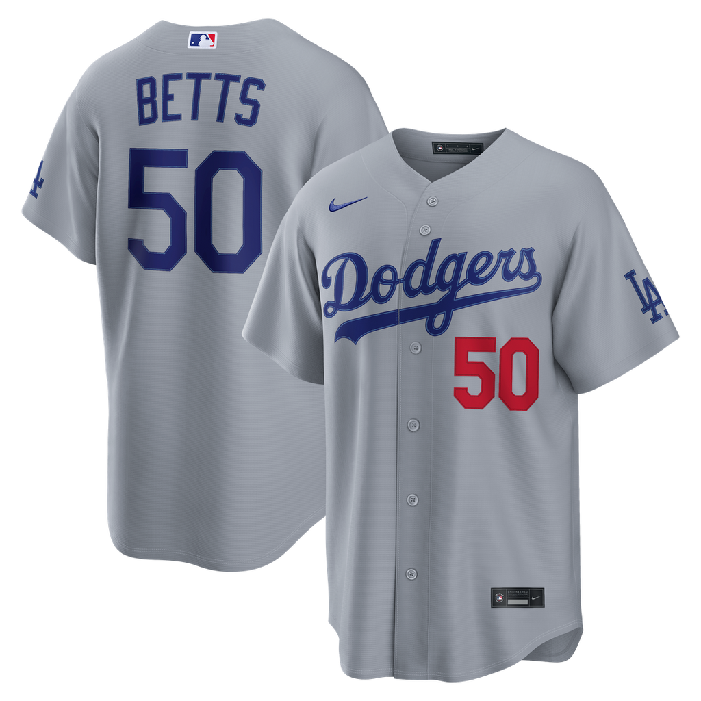 Mookie Betts Los Angeles Dodgers Jersey - Gray