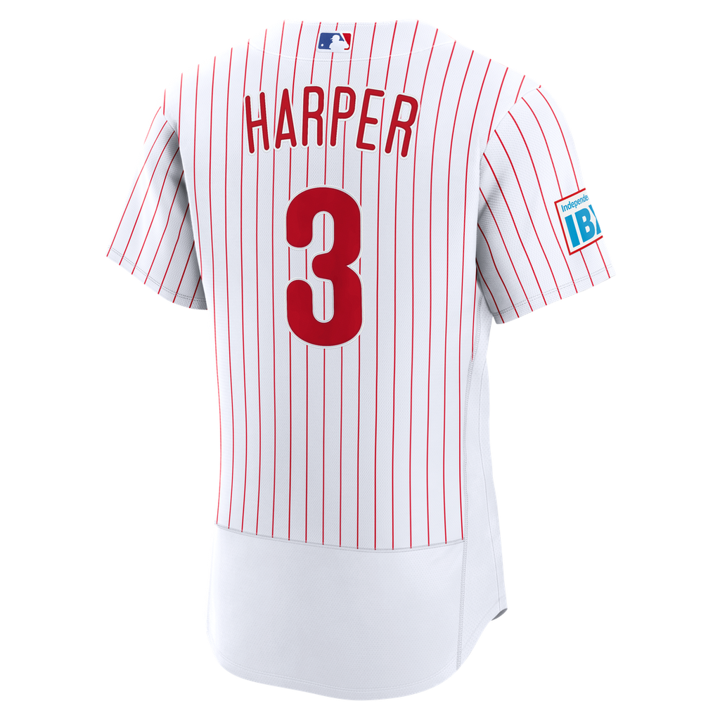 Bryce Harper Philadelphia Phillies Home Authentic Sponsor Patch Jersey - White
