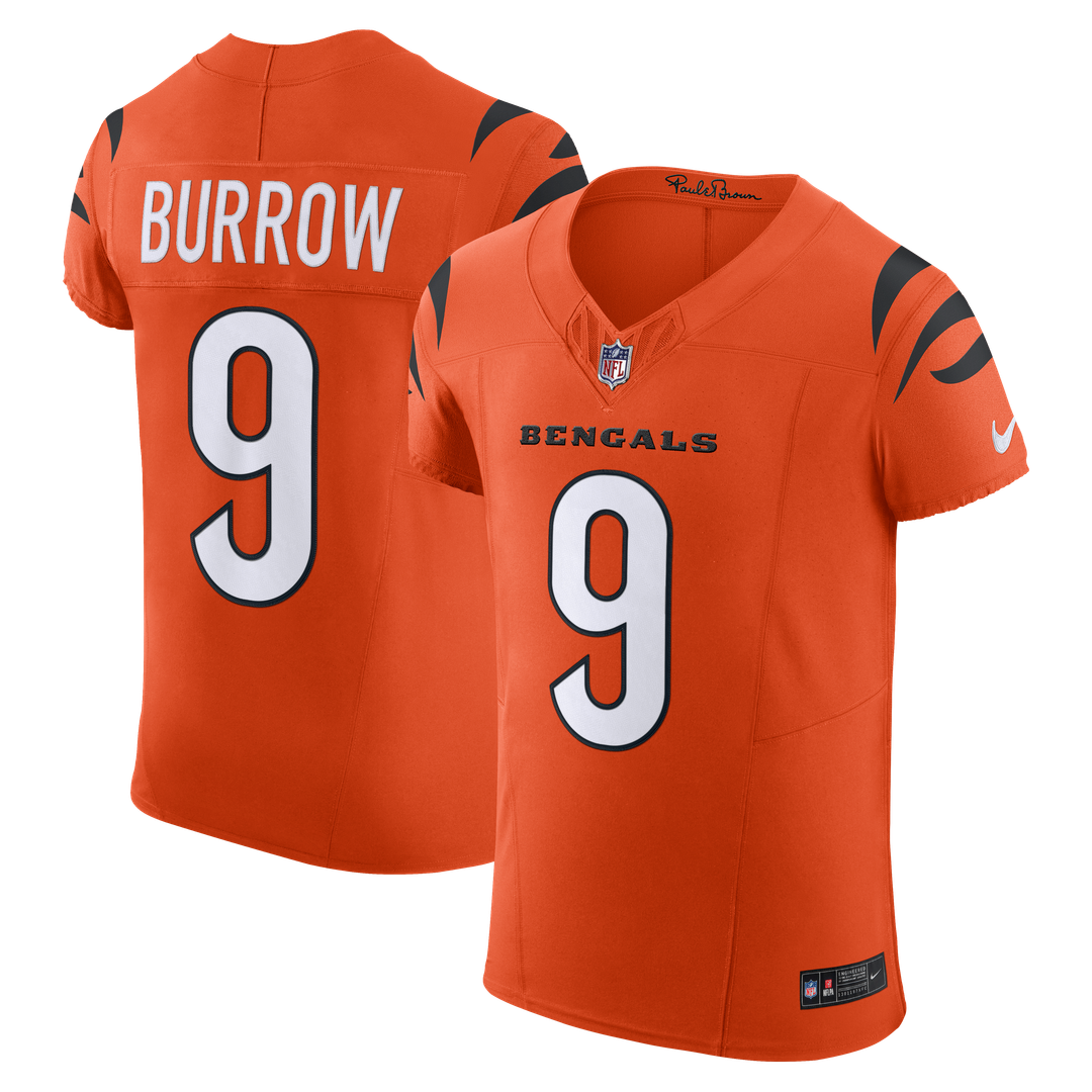 Joe Burrow Cincinnati Bengals Team Elite Jersey - Orange