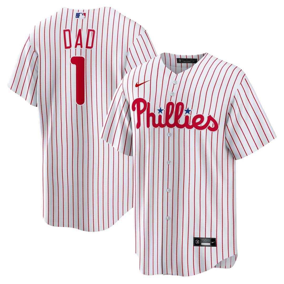 Philadelphia Phillies #1 Dad Home Jersey - White