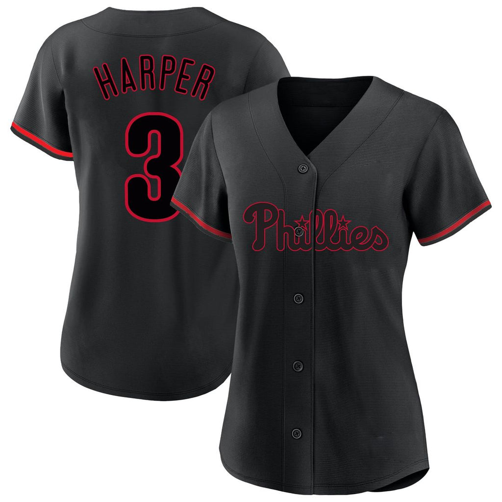 Bryce Harper Philadelphia Phillies Women's Plus Size Player Name & Number Fashion Jersey - Black