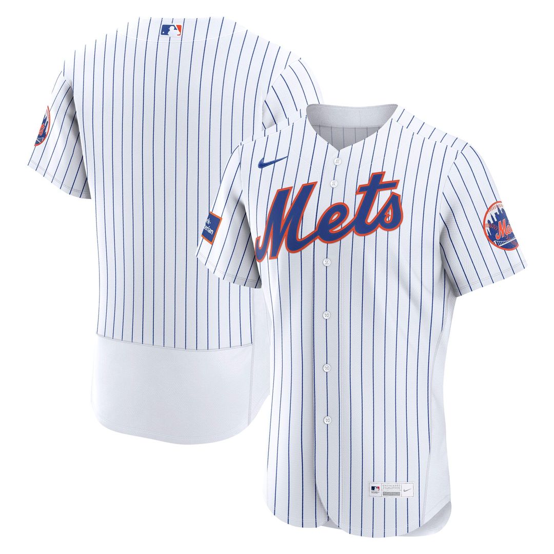 New York Mets Home Sponsor Patch Jersey - White