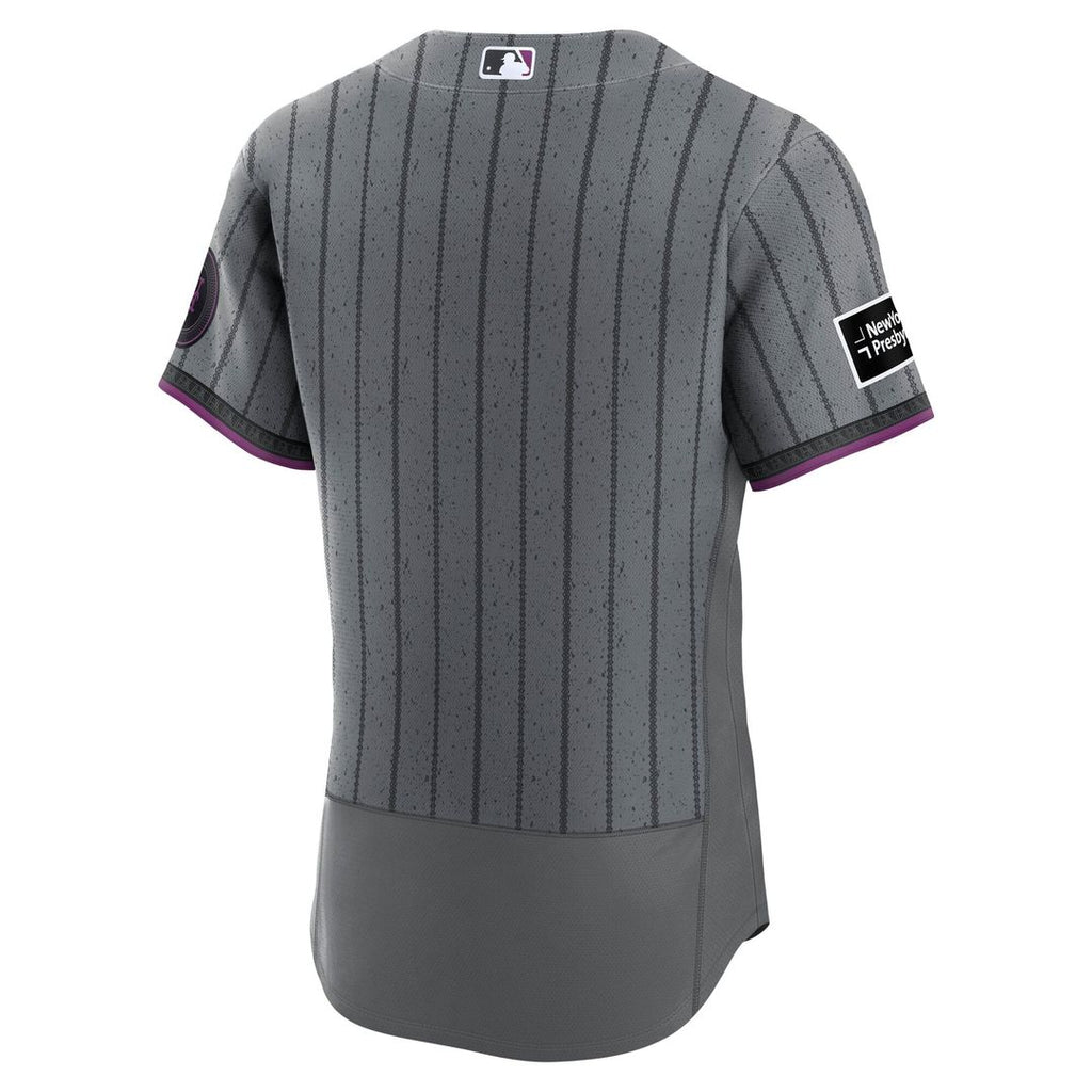 New York Mets Authentic Sponsor Patch Jersey - Gray