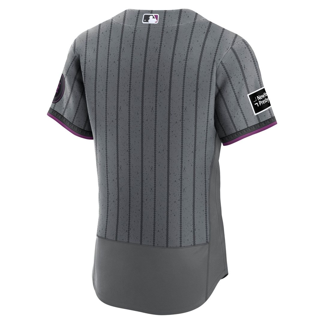 New York Mets Authentic Sponsor Patch Jersey - Gray