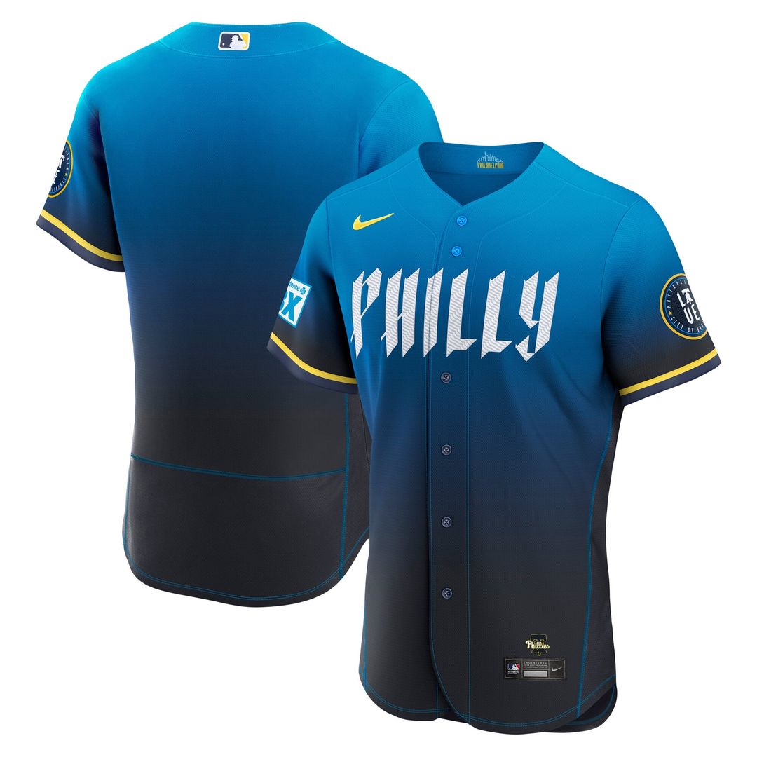 Philadelphia Phillies Authentic Sponsor Patch Jersey - Navy