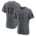 Francisco Lindor New York Mets Authentic Sponsor Patch Jersey - Gray