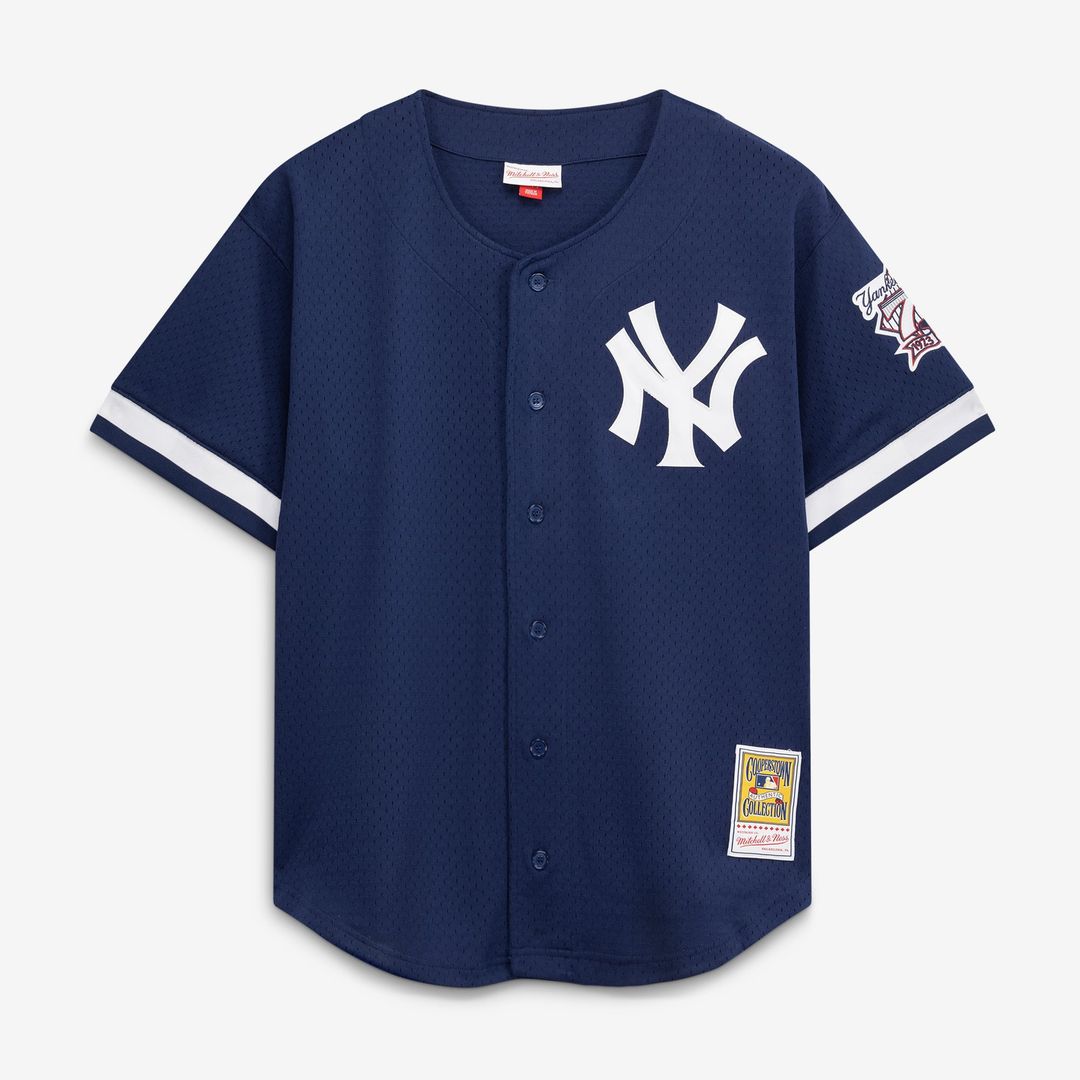 Mariano Rivera New York Yankees Mesh Batting Practice Button-Up Jersey - Navy