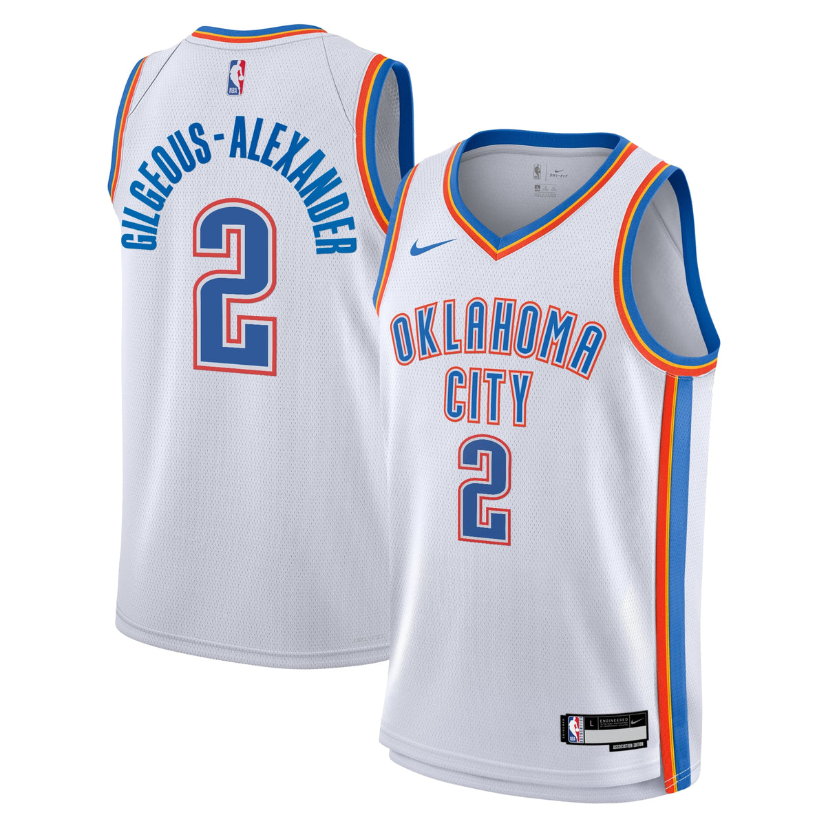 Oklahoma City Thunder Jersey - White - Shai Gilgeous-Alexander - Youth