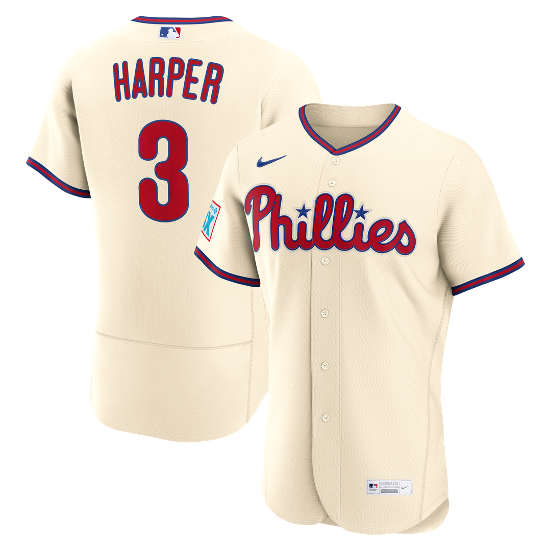 Bryce Harper Philadelphia Phillies Alternate Authentic Sponsor Patch Jersey - Light Blue