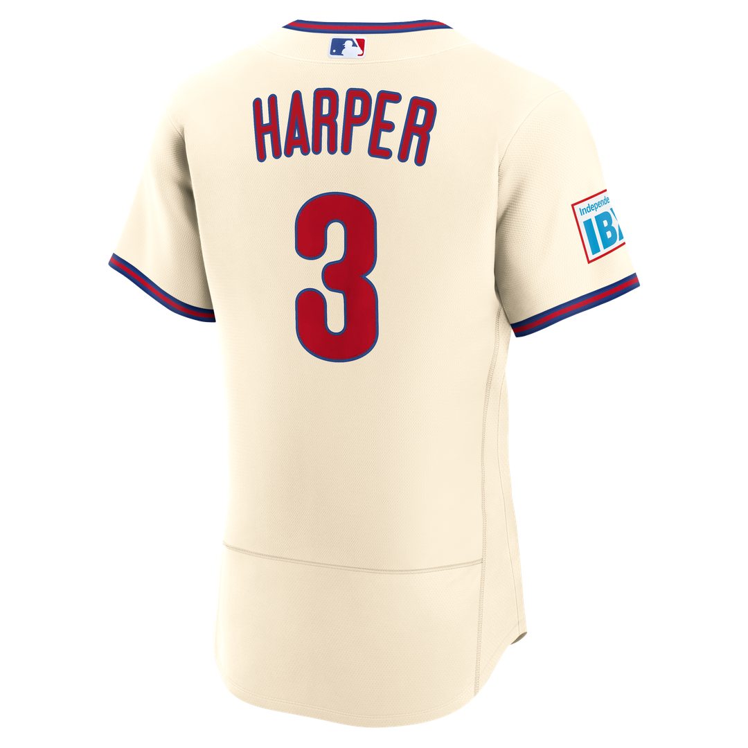Bryce Harper Philadelphia Phillies Alternate Authentic Sponsor Patch Jersey - Light Blue