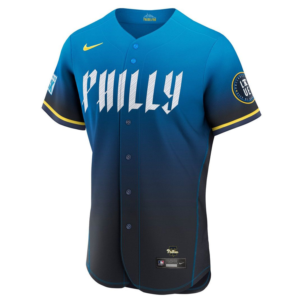 Bryce Harper Philadelphia Phillies Authentic Sponsor Patch Jersey - Blue