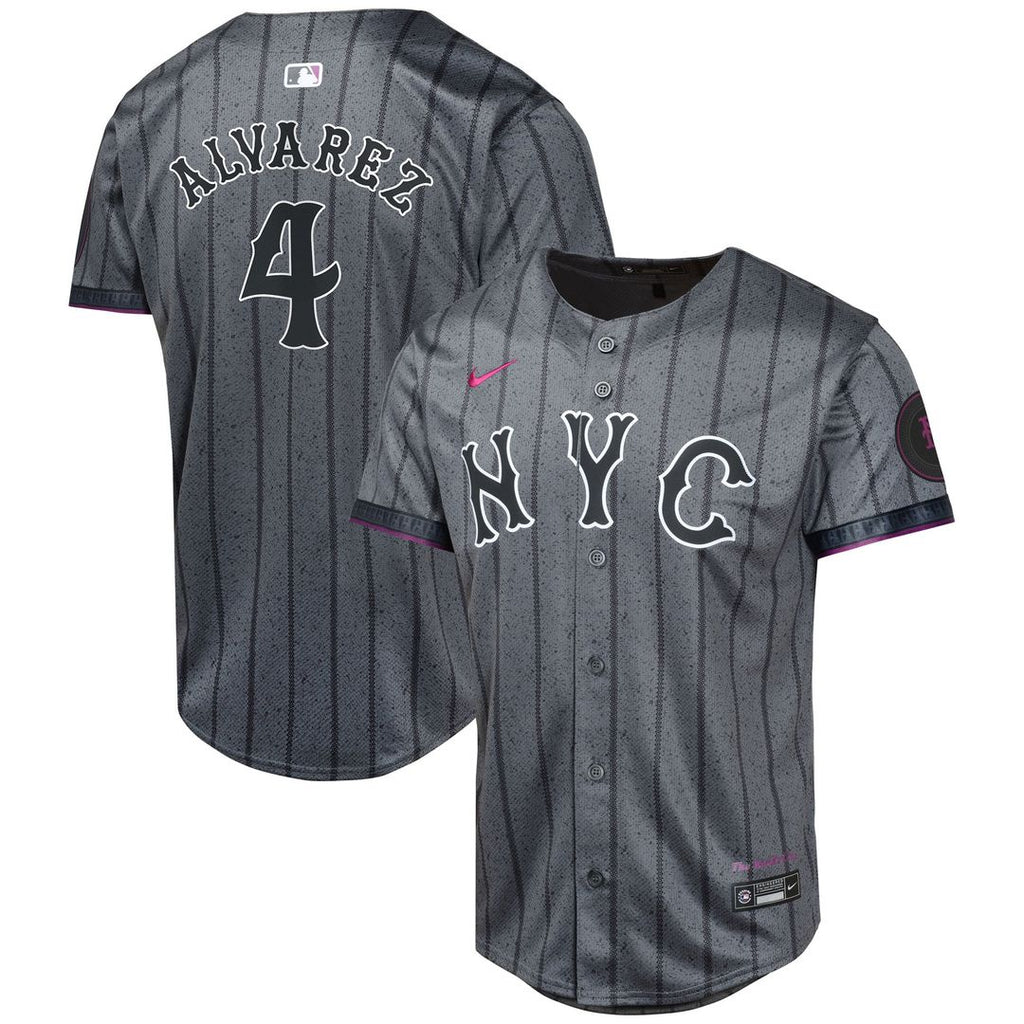 Francisco Alvarez New York Mets Youth 2024 Jersey - Graphite