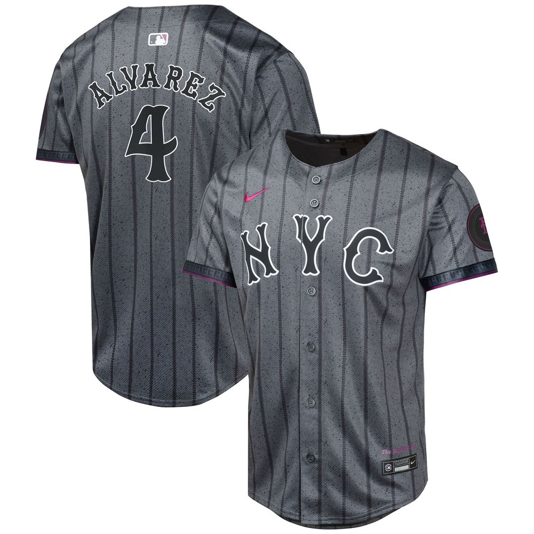Francisco Alvarez New York Mets Youth 2024 Jersey - Graphite