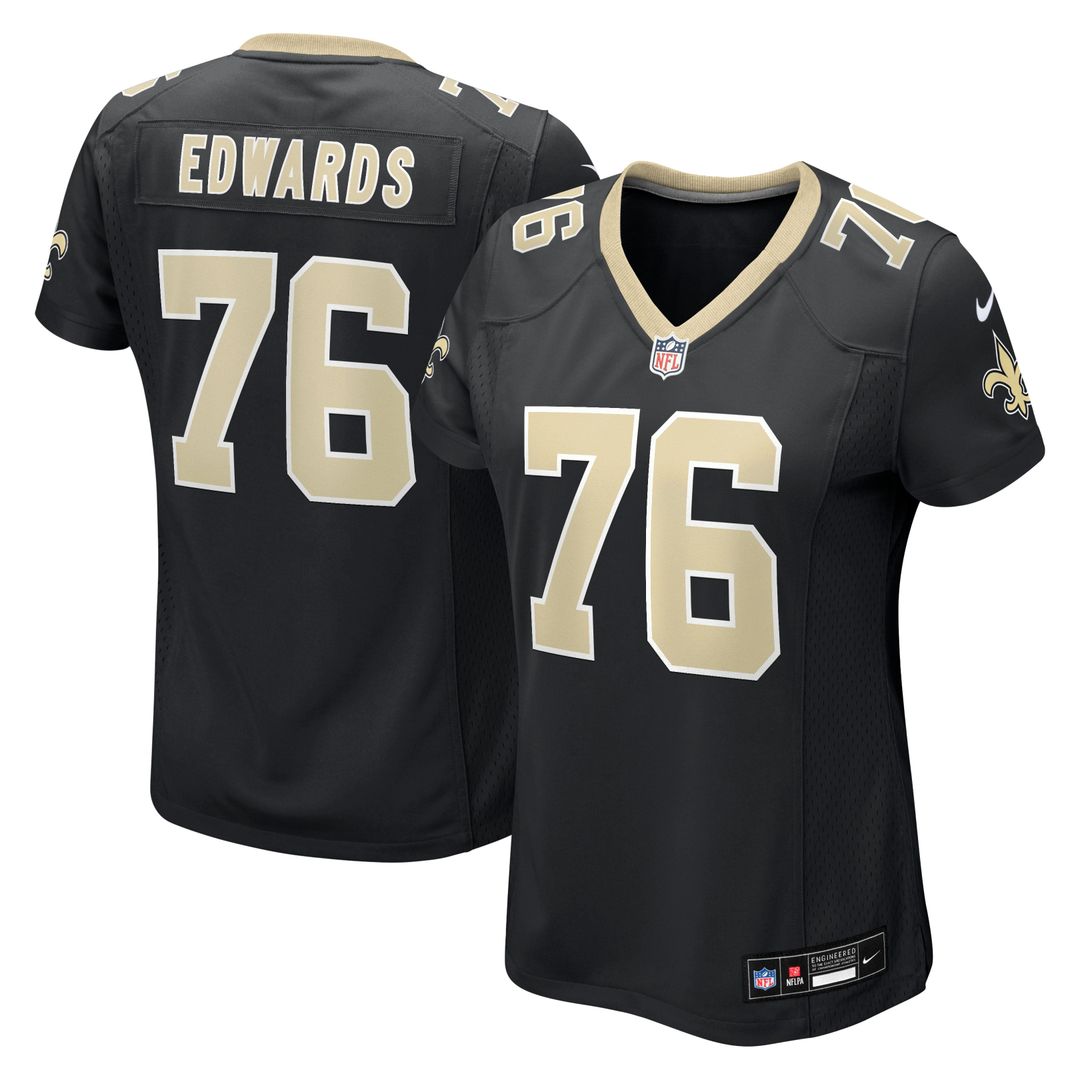David Edwards New Orleans Saints Women's Team Jersey - Black