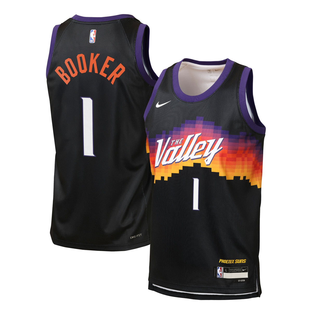 Phoenix Suns 2025/26 Jersey - Black - Devin Booker - Youth