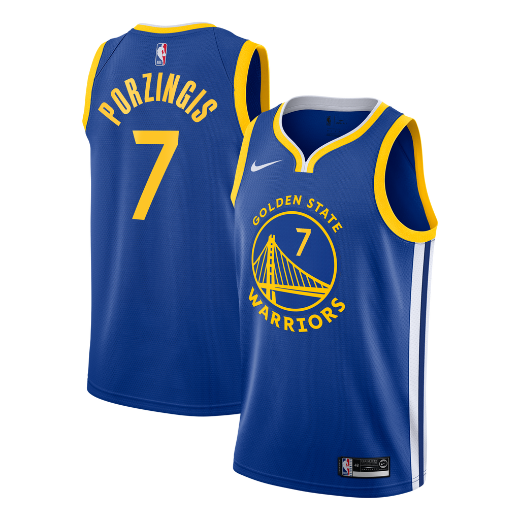 Golden State Warriors Jersey - Royal - Kristaps Porziņģis - Youth