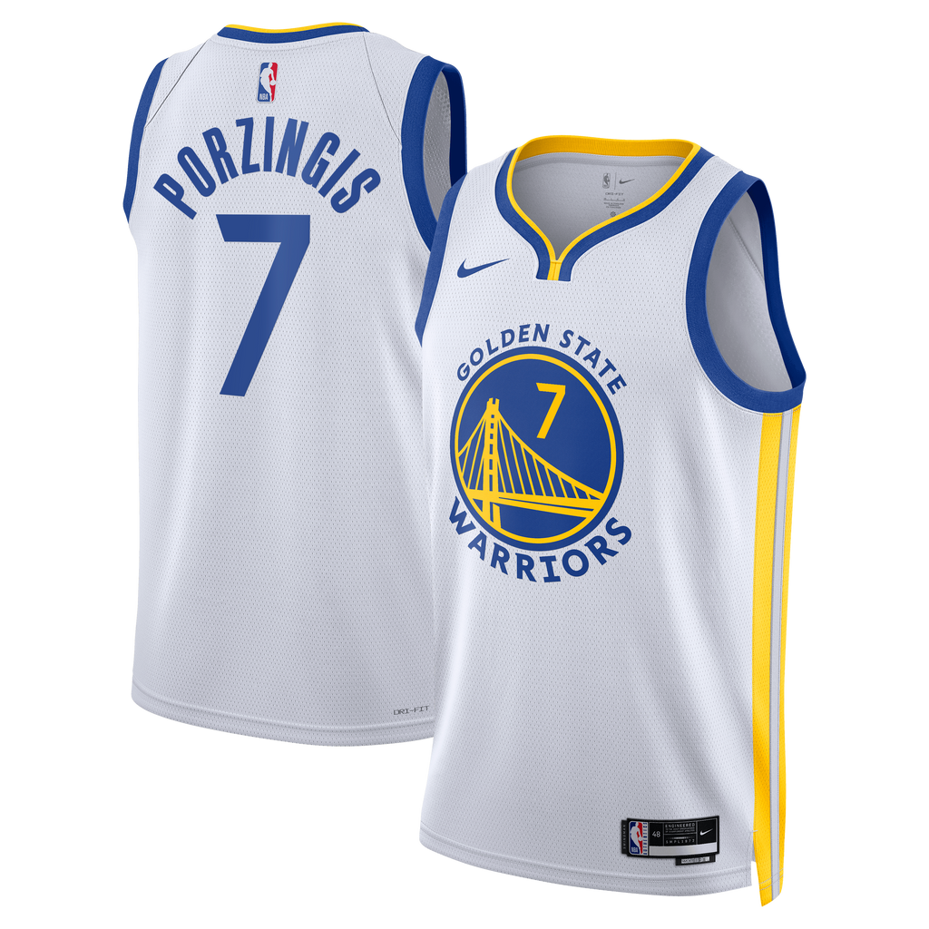 Golden State Warriors Jersey - White - Kristaps Porziņģis - Unisex