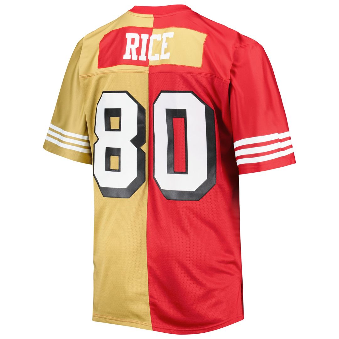 Jerry Rice San Francisco 49ers Big & Tall Split Legacy Retired Player Jersey - Scarlet/Gold