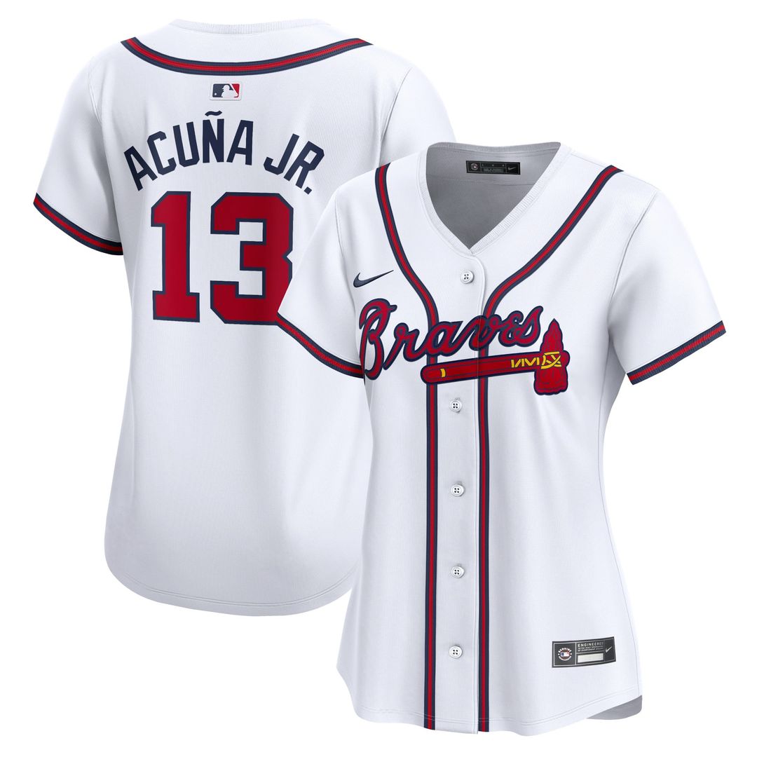 Ronald Acuna Atlanta Braves Women's Home Jersey - White
