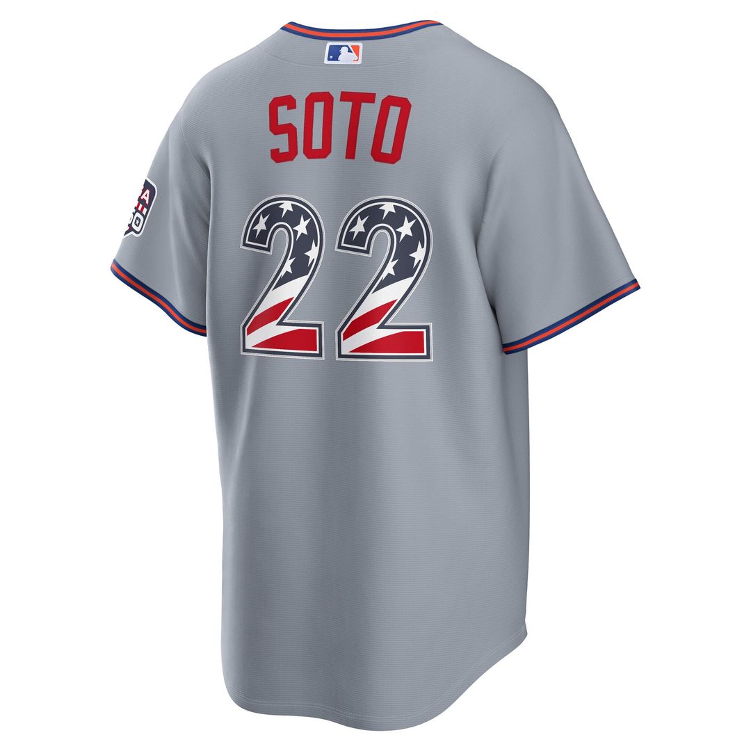 Fourth of July New York Mets Juan Soto Gray USA 250 Jersey