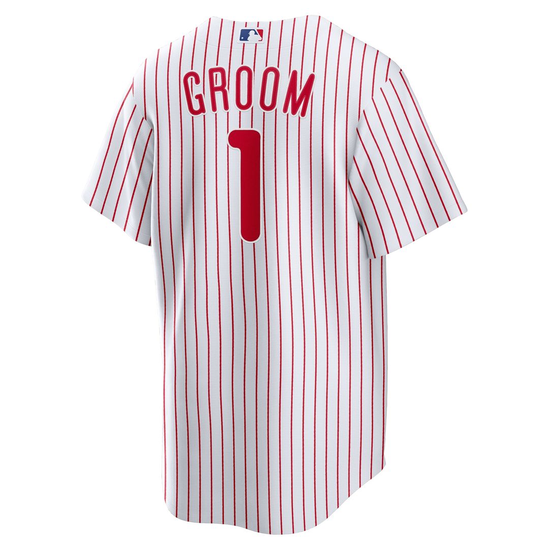 Philadelphia Phillies #1 Groom Home Jersey - White