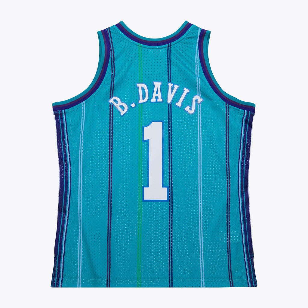 Charlotte Hornets Baron Davis 1999 Jersey Road Jersey - Teal