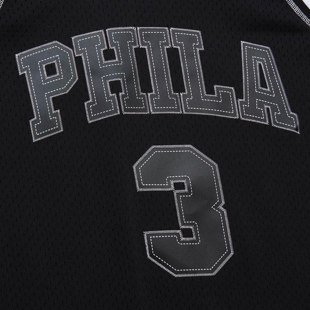 Allen Iverson Philadelphia 76ers 1996 Contrast 2K Swingman Jersey - Black