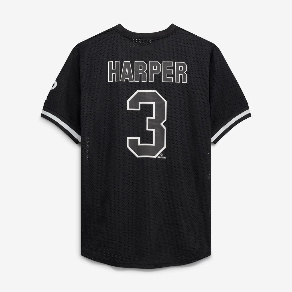 Bryce Harper Philadelphia Phillies Big & Tall Heavyweight Mesh Jersey - Black/White