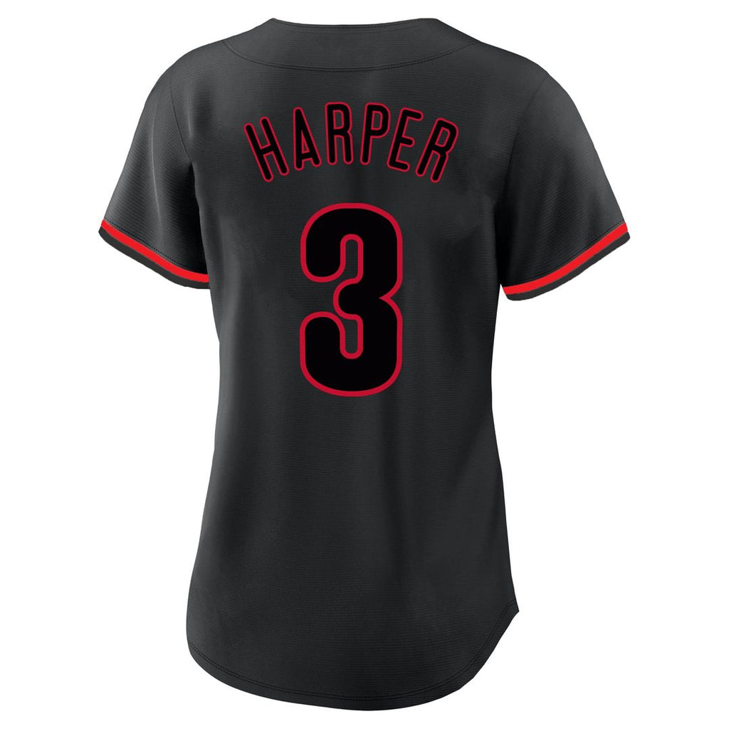 Bryce Harper Philadelphia Phillies Women's Plus Size Player Name & Number Fashion Jersey - Black