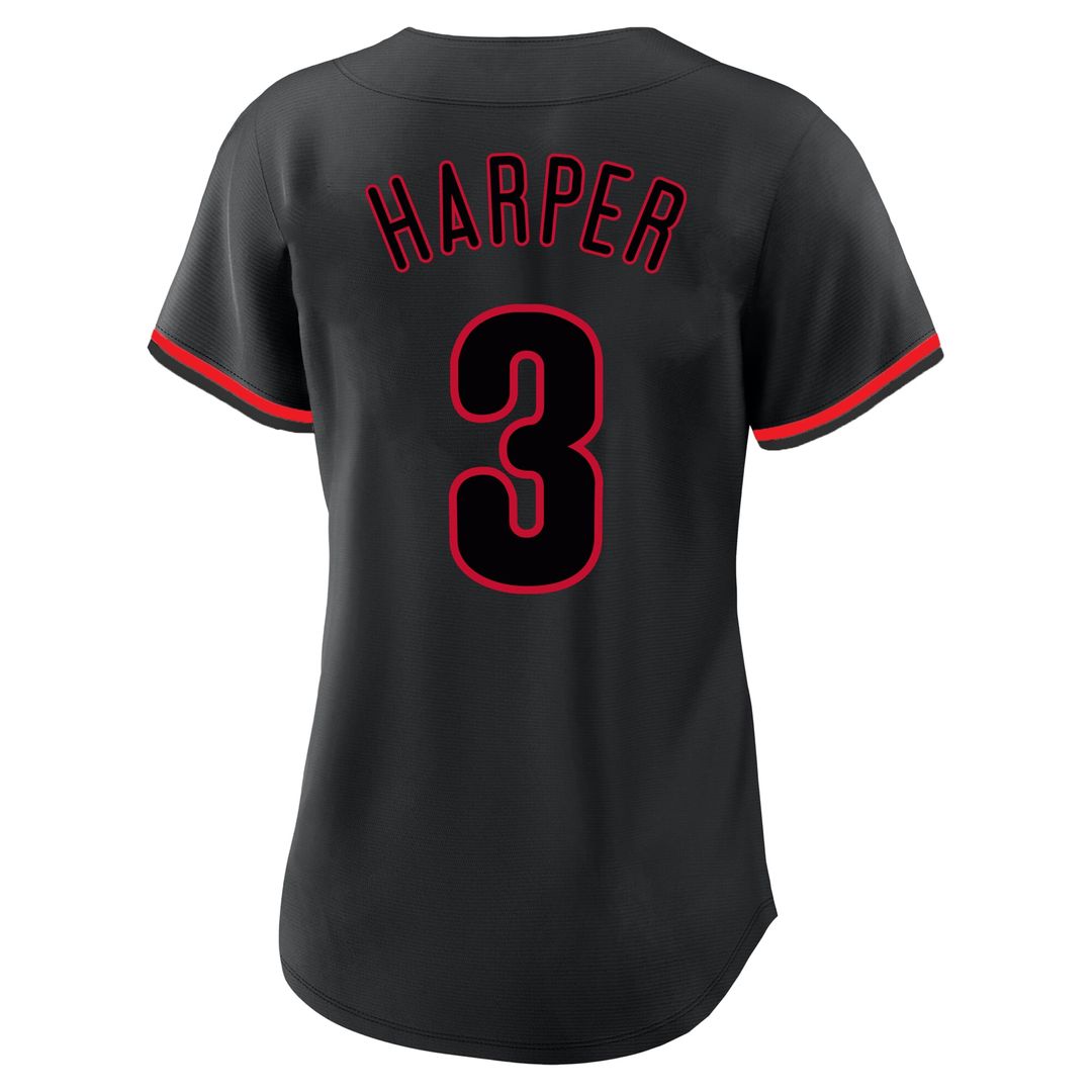 Bryce Harper Philadelphia Phillies Women's Plus Size Player Name & Number Fashion Jersey - Black