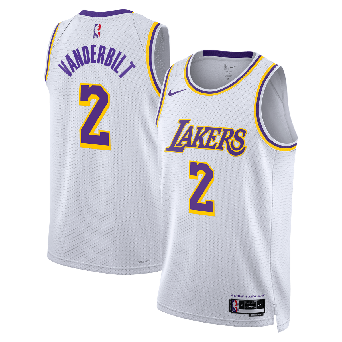 Los Angeles Lakers Jersey - White - Jarred Vanderbilt - Unisex