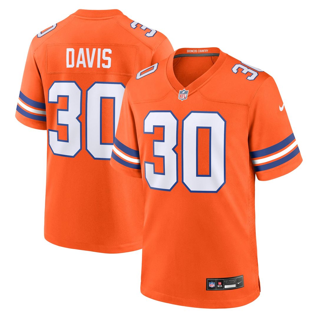 Terrell Davis Denver Broncos Retired Player Alternate Jersey - Orange
