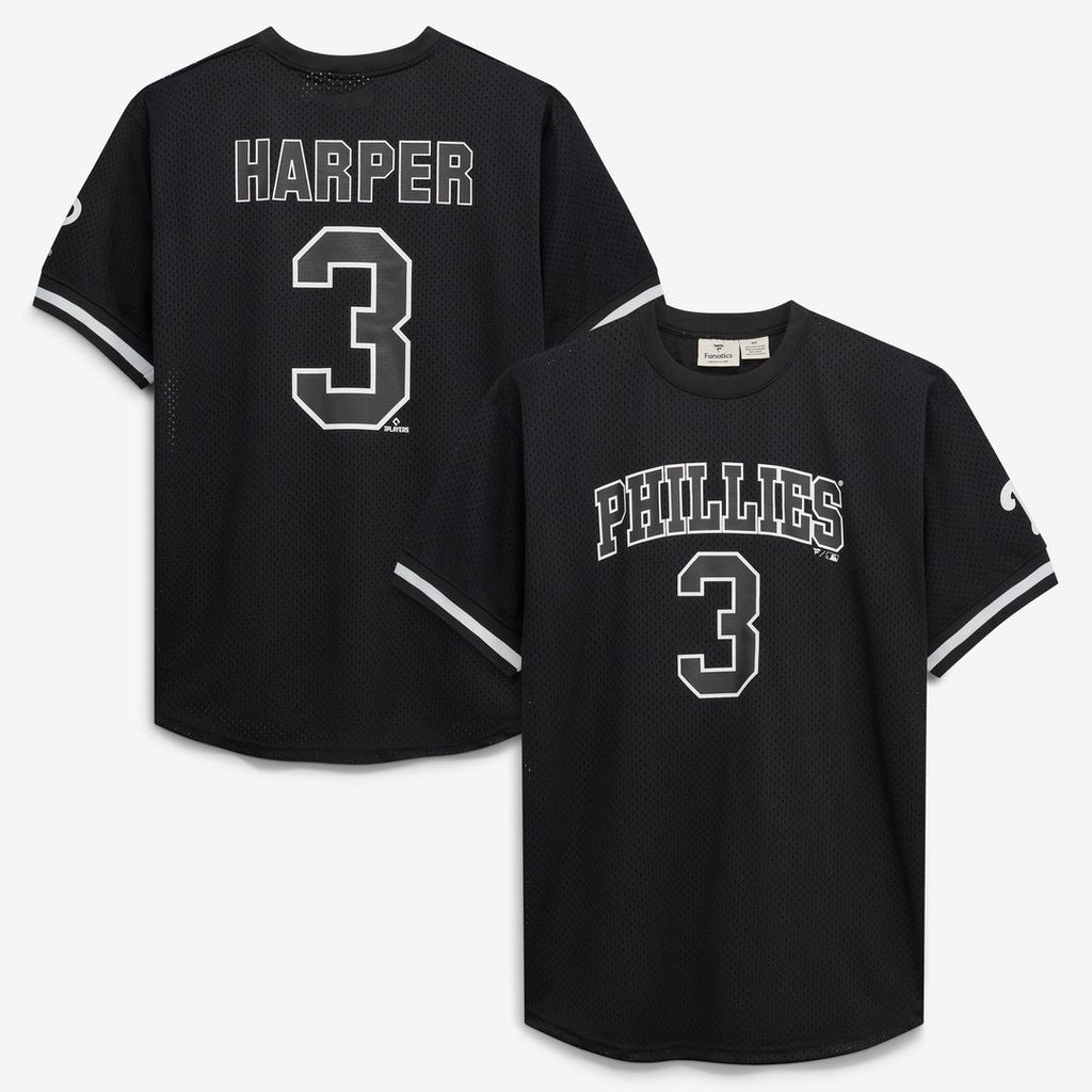 Bryce Harper Philadelphia Phillies Big & Tall Heavyweight Mesh Jersey - Black/White