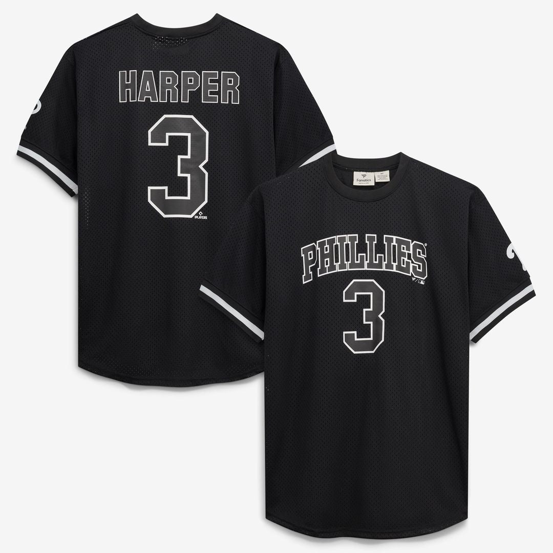 Bryce Harper Philadelphia Phillies Big & Tall Heavyweight Mesh Jersey - Black/White