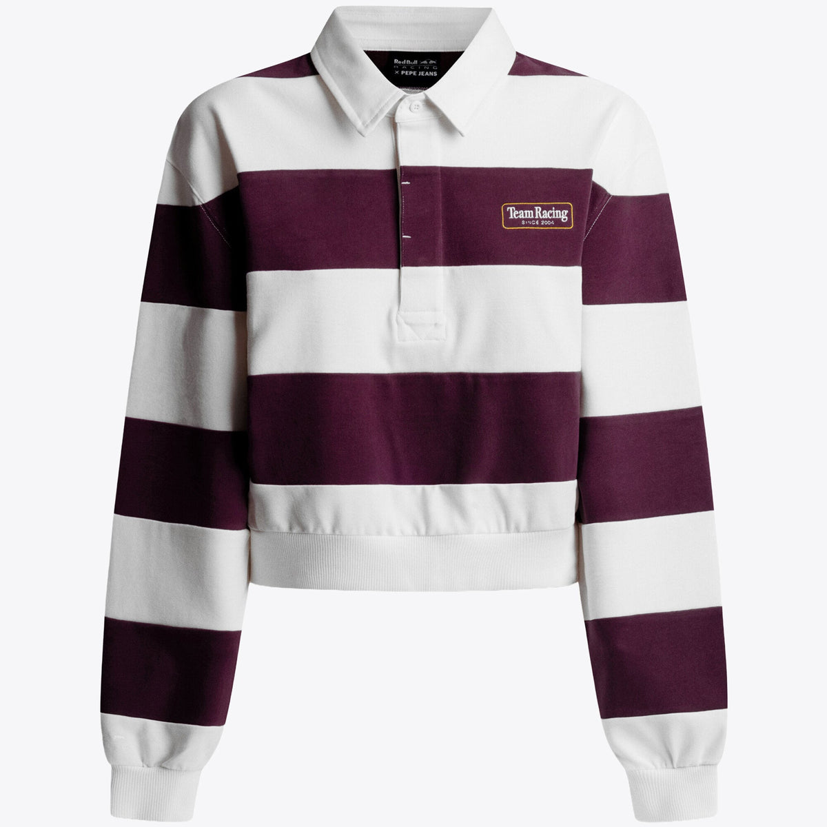Oracle Red Bull Racing Pepe Jeans Racing Stipe Polo - Burgundy & White - Womens